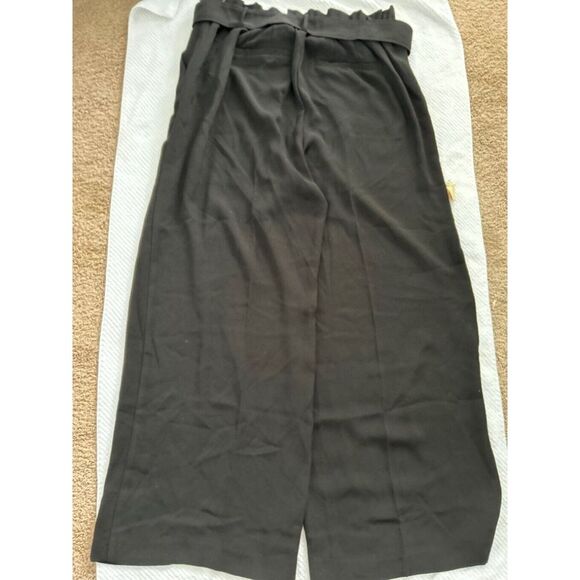 Eloquii black wide leg ankle length Pants with belted paper bag waist Sz 16 NWT - Picture 4 of 14